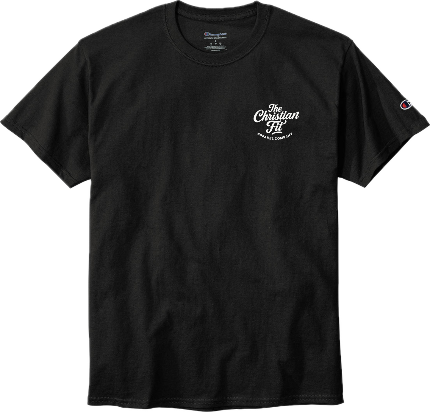 Psalms 23:4 Courage Tee — Champion Black Classic